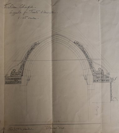 Drawing of pointed arch at top of nave
